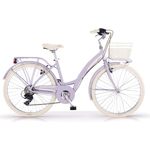 MBM Citybike New Primavera 26 Zoll, Lila - Aluminiumrahmen, 6-Gang Kettenschaltung, V-Bremsen, Trekking Bereifung