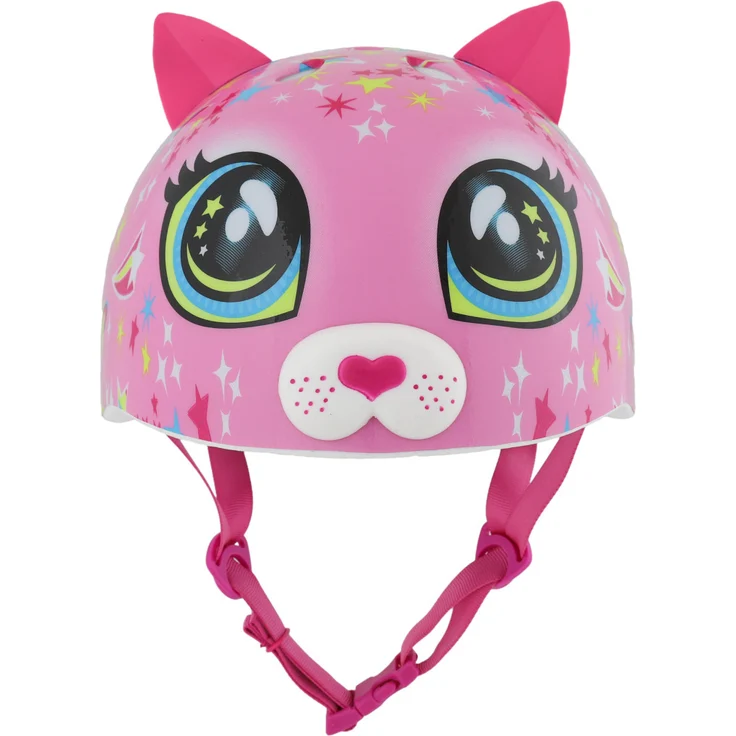C-preme Astro Cat Junior-Helm, Fahrradhelm für Kinder, Rosa mit 3D-Katzennase, Kopfgröße 50-54 cm, CE-zertifiziert