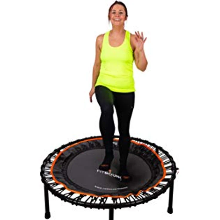 FIT BOUNCE PRO XL Bungee Rebounder ist ein klappbares geräuschloses orthopädisches Qualitäts Indoor Mini Trampolin für Erwachsene und Kinder |DVD|extrabreite Sprungfläche Zugelassen für Physiotherapie – Bild 1
