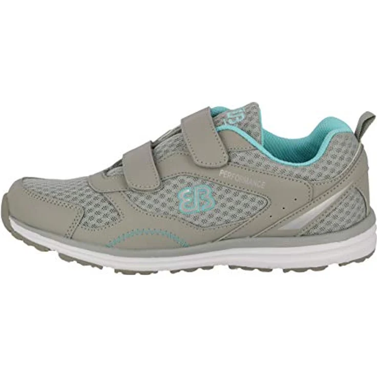 Brütting Damen Laufschuhe Halbschuhe, flacher Absatz 2 cm, Klettverschluss, Grau, Größe 36 – Bild 2