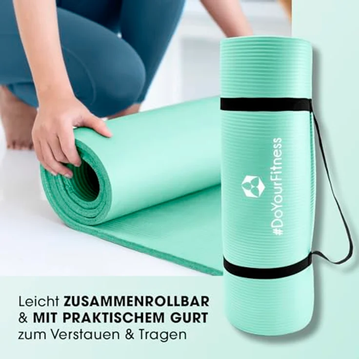 #DoYourFitness x World Fitness Fitnessmatte "Ashanti", 190x100x1cm, phthalatfrei, rutschfest, ideal für Yoga, Pilates und Fitness, türkise Farbe – Bild 5