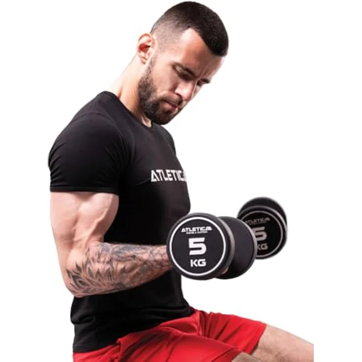Atletica Polyurethan Rundhanteln, 2 x 2,5 kg, robuste Beschichtung, ideal für Fitnessstudios und Outdoor-Einsatz – Bild 2