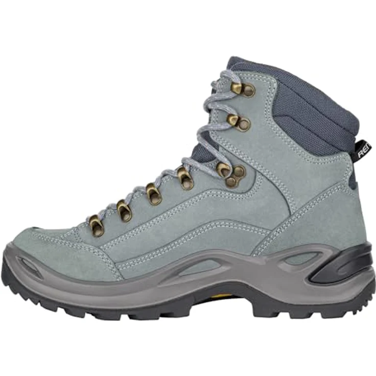 LOWA RENEGADE GTX MID Ws 6122, Wasserdichter Wanderschuh aus Nubukleder, eisblau/lachs – Bild 3