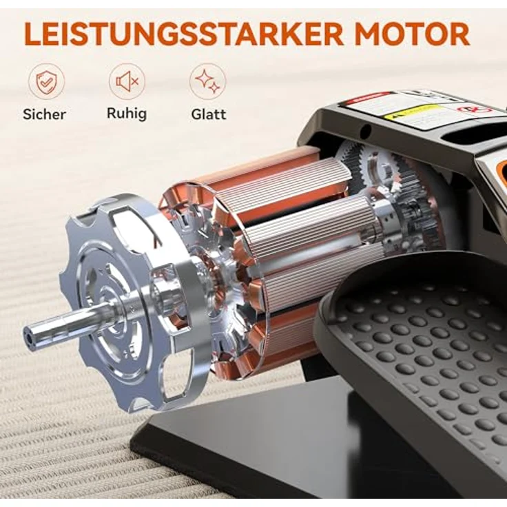 SPORTNOW Mini Ellipsentrainer, elektrischer Crosstrainer für Zuhause mit Fernbedienung, LED-Display, 12 Geschwindigkeiten, leise und tragbar für Senioren und Büro – Bild 5