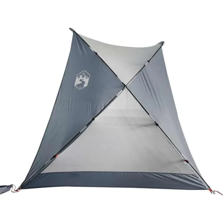 vidaXL Strandzelt und Strandmuschel, wasserdicht, grau, mit Netzgewebe und Tragetasche, 2,90 kg – Bild 6