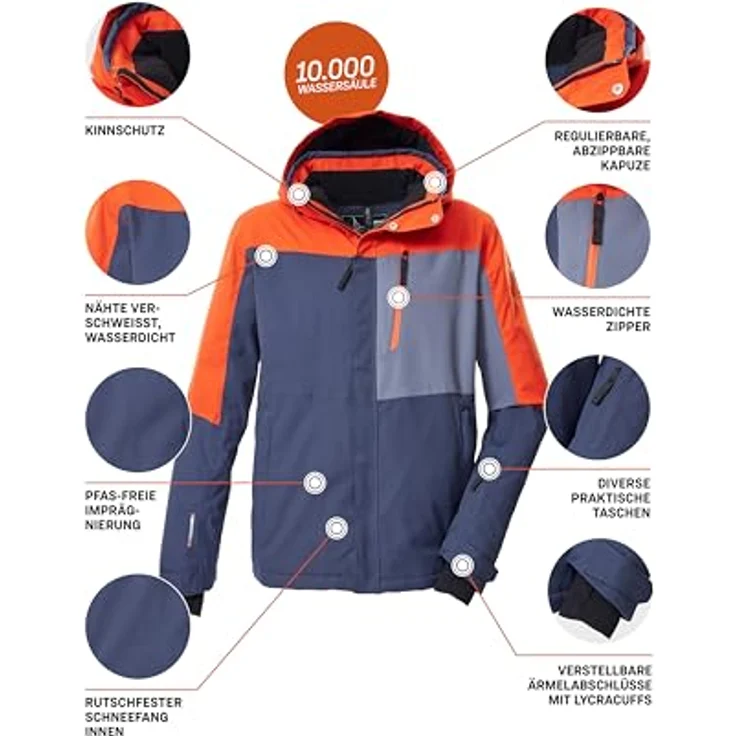 Killtec KSW 52 MN SKI JCKT, wind- und wasserdicht mit atem aktiven Eigenschaften, nachtblau, XL – Bild 6
