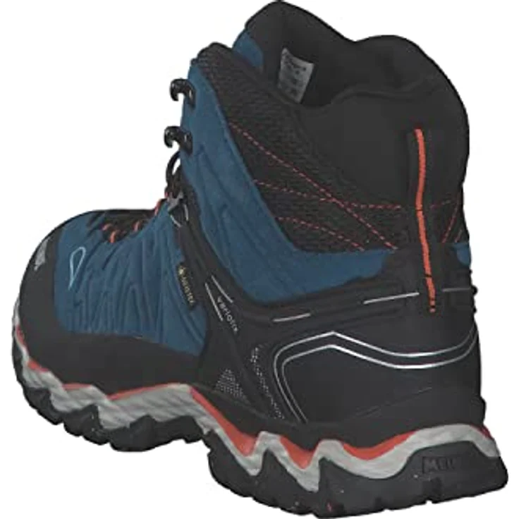 Meindl Lite Hike GTX Men, Wanderschuhe aus Velourleder und Mesh mit GORE-TEX Futter, Größe UK 12, blau/orange – Bild 4