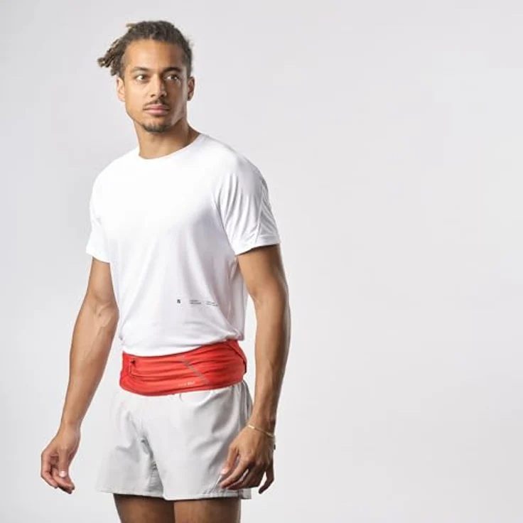 Salomon Pulse Unisex Beltnug Fit, leichter Laufgürtel mit Platz für 500ml Flaschen, rot, Größe XL – Bild 2