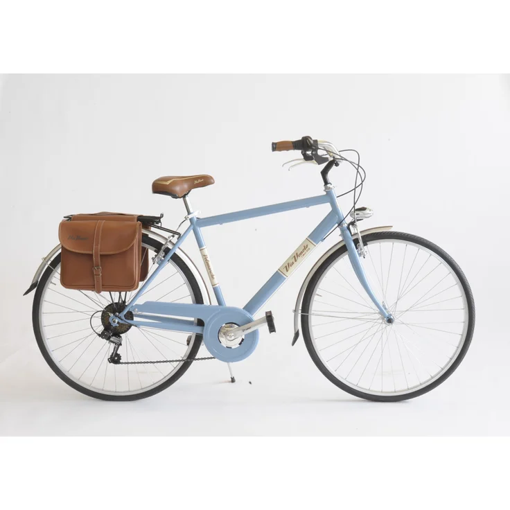 Via Veneto Cityfahrrad 28 Zoll 605 Man Blau, LED Beleuchtung, Kettenschaltung, Alu V-Bremsen