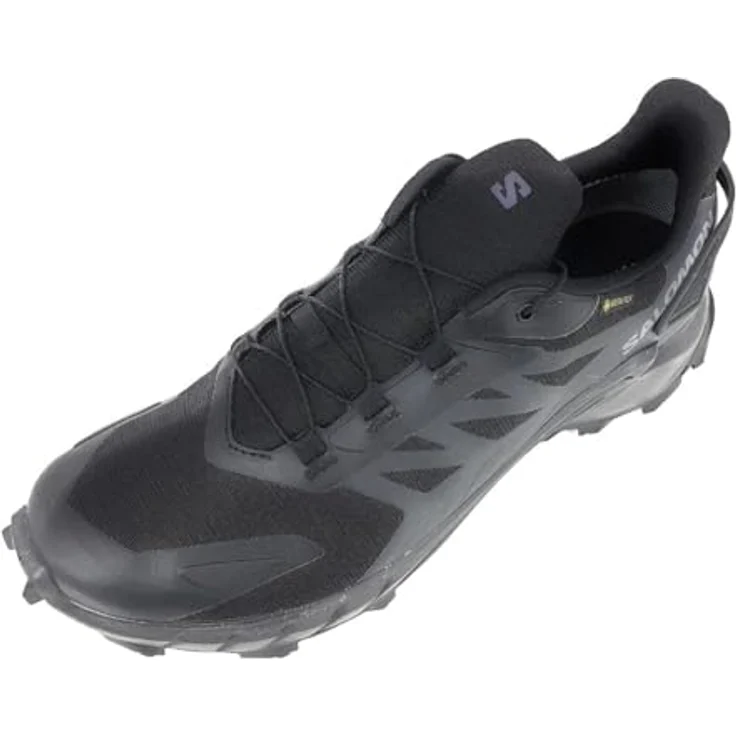 Salomon Supercross 4 GORE-TEX, Herren Wanderschuhe mit robustem wasserdichten Schaft und breitem Stollenprofil, Schwarz (Größe 41 1/3) – Bild 3