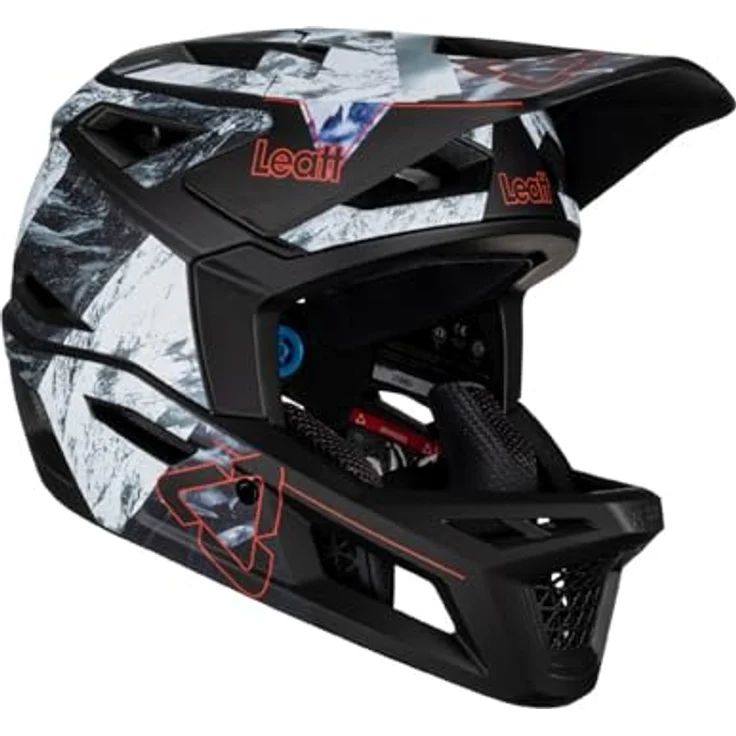 Leatt Fullface Helm Gravity 4.0, Alpine - Schwarz Grau, MTB Helm mit 360 Turbine-Technologie und hervorragender Belüftung, XL – Bild 2