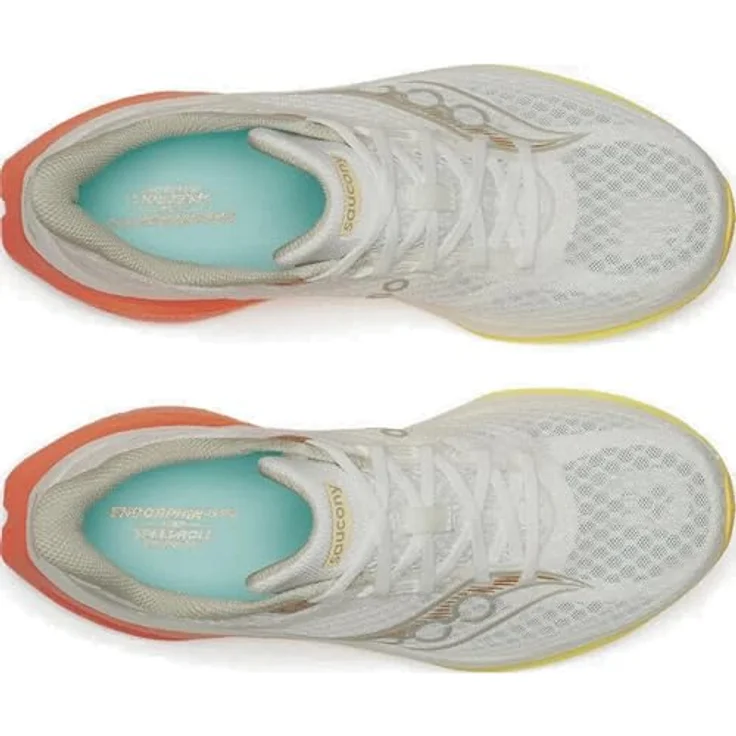 Saucony ENDORPHIN SPEED 5 Herren Laufschuhe, Wettkampfschuh für Normalpronierer, PWRRUN-Zwischensohle, IVORY/FIRE, Größe 43 – Bild 4