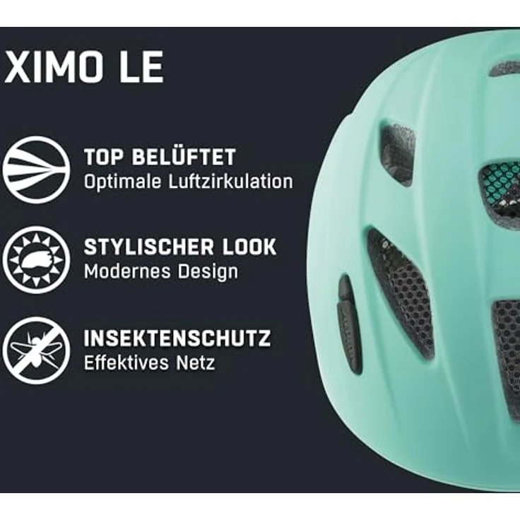 Alpina A9720172 Kinderfahrradhelm, Turquoise Matt, 47-51 cm, superleicht mit passgenauem Halt und optimaler Belüftung – Bild 2