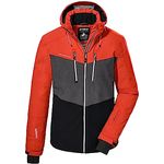 MGA Herren Skijacke Na, atmungsaktiv und wasserdicht mit 10.000 mm Wassersäule, Colourblock-Design, orange, XXL