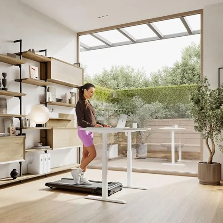 ZIPRO YOUGO Laufband für Zuhause Klappbar Elektrisches Laufband, Walking Pad für Schreibtisch, Geschwindigkeit 1-6 km/h, Max. Benutzergewicht 110 kg, Bluetooth-Lautsprecher, Fernbedienung, LED-Anzeige, Kompakt – Bild 2