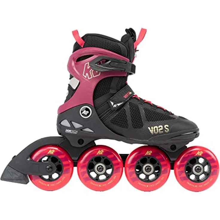 K2 Skates VO2 S 90 SHORT CUFF Inline Skates Damen, burgund-pink, Größe EU: 40, Softboot, 90mm Rollen, Vortech Ventilation System – Bild 2