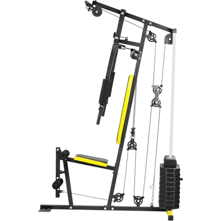 Dione HG2 Fitnessstation Multi-Gym Krafstation mit 45 kg Gewichten, schwarz – Bild 2