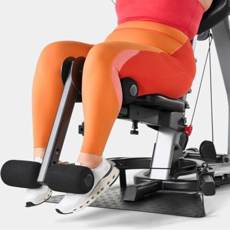 BowFlex Xtreme 2 SEi Kraftstation mit 95 kg Power Rod-Widerstand, Lat-Turm, 5-Wege-Handgriffen und Beinstrecker, schwarz – Bild 5