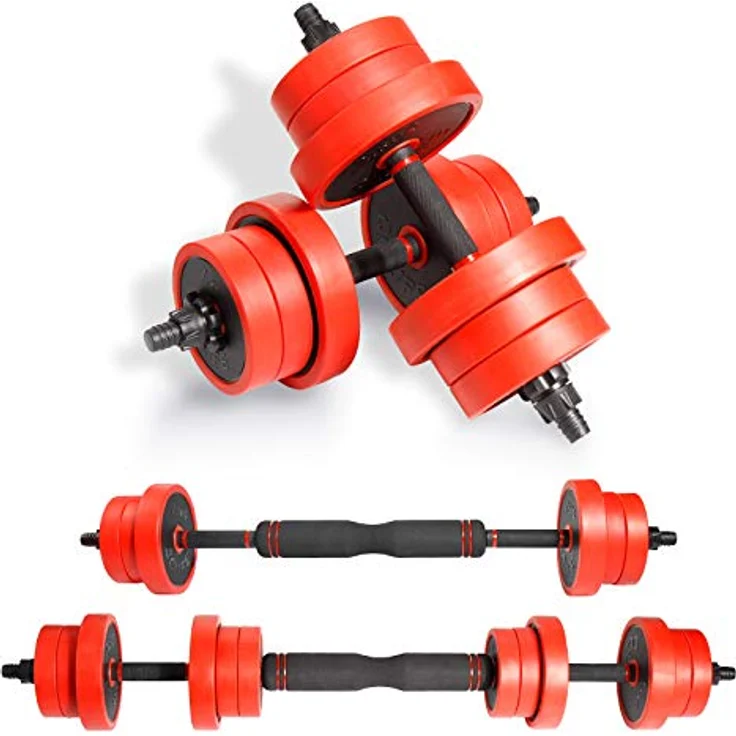 CCLIFE Eisen Hanteln Set Multifunktional verstellbar mit Verbindungsstahlrohr Kurzhanteln Langhanteln Hantelset professionell Dumbbell Gewichten – Bild 1
