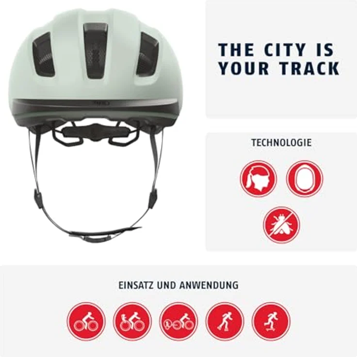 Abus PURL-Y, Velohelm (54 - 58 cm), NTA klassifiziert, stossabsorbierendes Innenmaterial, verstellbar, urbanes Design – Bild 2