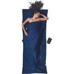 COCOON Leicht-Reiseschlafsack, Rechteck 220 x 90 cm, 100% Mikrofaser, seitliche Klettverschlussöffnung, blau-Twilight Blue