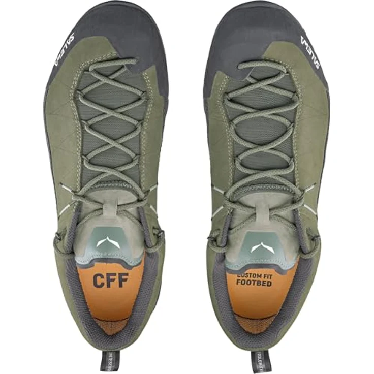 Salewa Wildfire Leather 2 GTX, Laufschuhe aus 1,6 mm Nubukleder, wasserdicht mit C.F.F. Fußbett und Climbing Lacing, schwarz – Bild 6