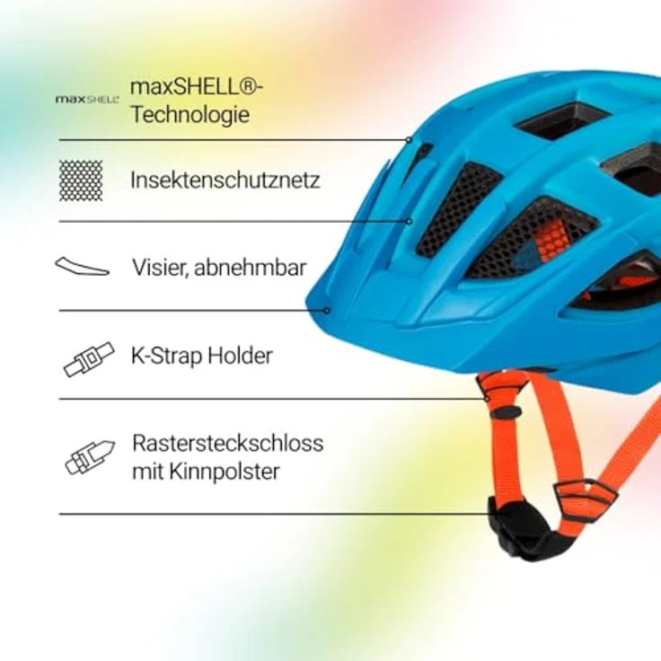 KED KAILU Fahrradhelm, MTB-Style für Kinder, blau matt, Größenanpassung M 53-59 cm, mit K-FIT und LED-Rücklicht – Bild 2