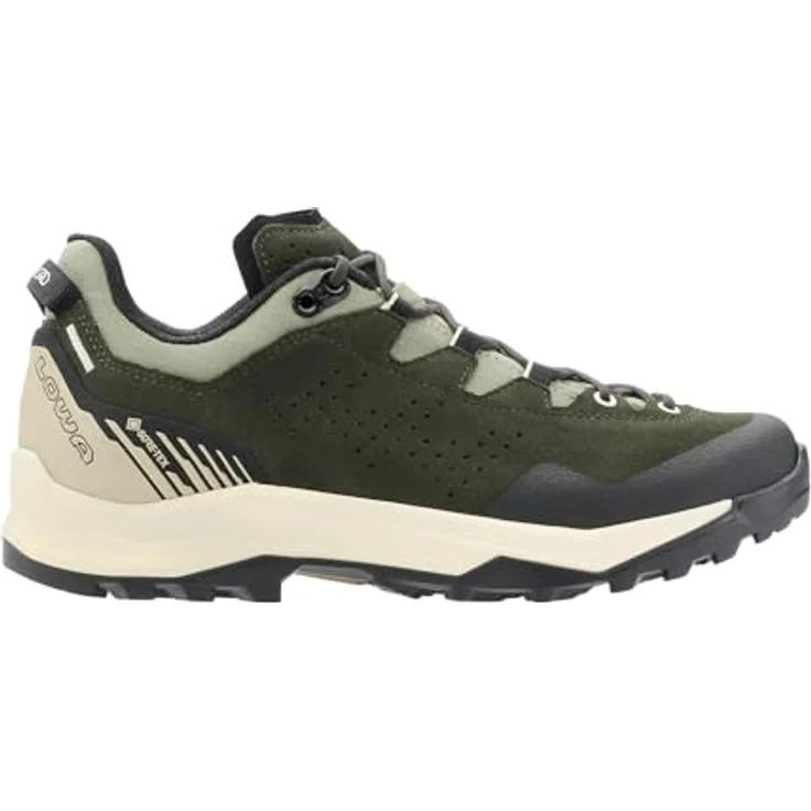 Lowa EXPLORER GTX LO Damen Outdoorschuh, wasserdicht und atmungsaktiv, dunkelgrün/panna – Bild 1