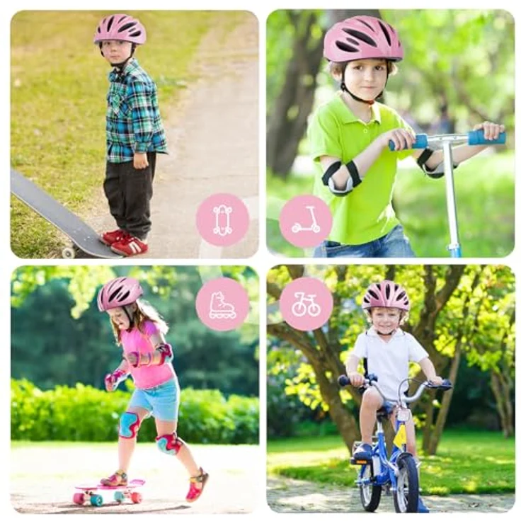 Tacklife Plusawa Kinder Fahrradhelm EN1078 CE, Verstellbarer Kinnriemen, 3D DIY Aufkleber & Reflektoren, Unisex für Jungen und Mädchen, 50-60 cm – Bild 7