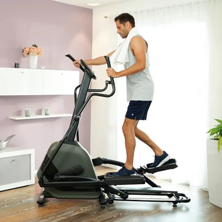 Horizon Fitness Crosstrainer Andes 3.1, Klappbarer Crosstrainer in Grau-Schwarz mit Sixstar-Rahmen – Bild 2