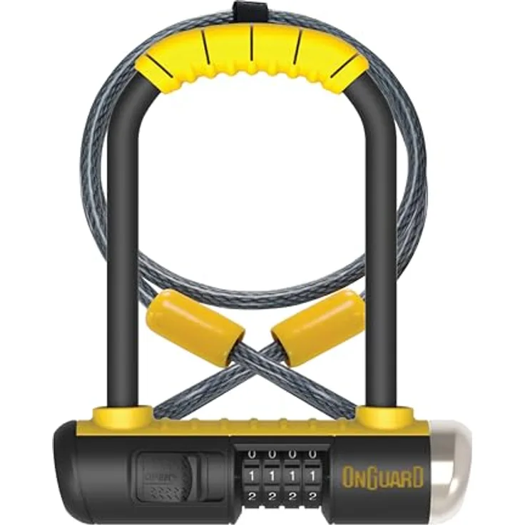 Onguard Combo DT 8012C, Veloschloss mit 13 mm Bügel, gehärtetem Stahl, 10.000 Kombinationen, inklusive Montagezubehör