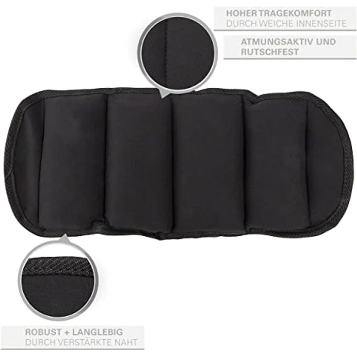 Sport-Tec Gewichtsmanschetten, 2 kg Arm- und Beingewichte mit Klettverschluss, strapazierfähiges Nylon, 2 Stück – Bild 4