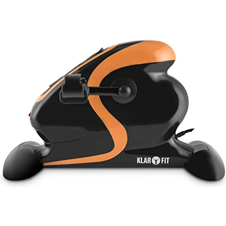 Klarfit Cycloony Beintrainer - Pedaltrainer für Muskelaufbau, 70 W, 12 Geschwindigkeitsstufen, Trainingscomputer, Vor- / Rückwärtslauf, schwarz-orange – Bild 3