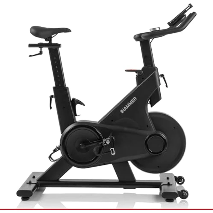 HAMMER Speedbike Speed Race X, Indoor Cycle, 20 kg Schwungmasse, Heimtrainer Fahrrad, Kinomap und Zwift, Hometrainer Fahrrad, Belastbarkeit 130 kg, Schwarz – Bild 1