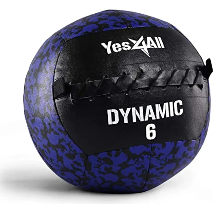 Yes4All JJXG Medizinball Wall Ball 2.7 kg Gewichtsball Weicher aus Leder für Ganzkörpertraining und Kraftübungen – Bild 1