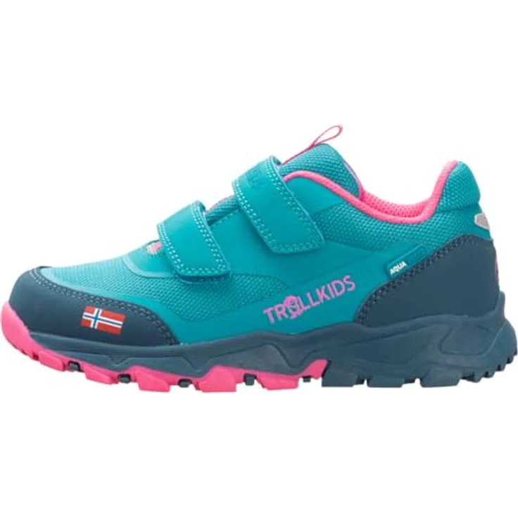Trollkids Kid's Preikestolen Hiker, Wasserdichte Wanderschuhe für Kinder mit Klettverschlüssen, Türkis – Bild 2