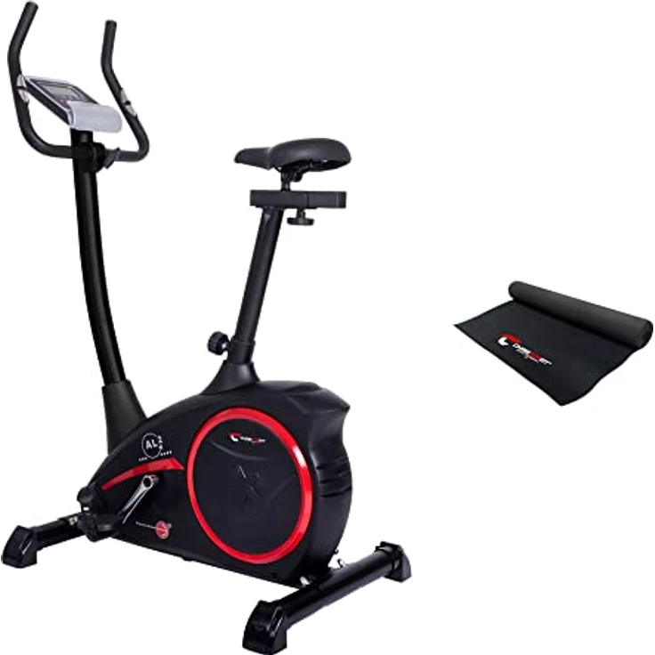 Christopeit Sport Heimtrainer AL 2 Black Edition inkl. Bodenschutzmatte - 24-Stufig, bis 150kg Gewicht, 9kg Magnet-Bremssystem, LCD-Display – Bild 1