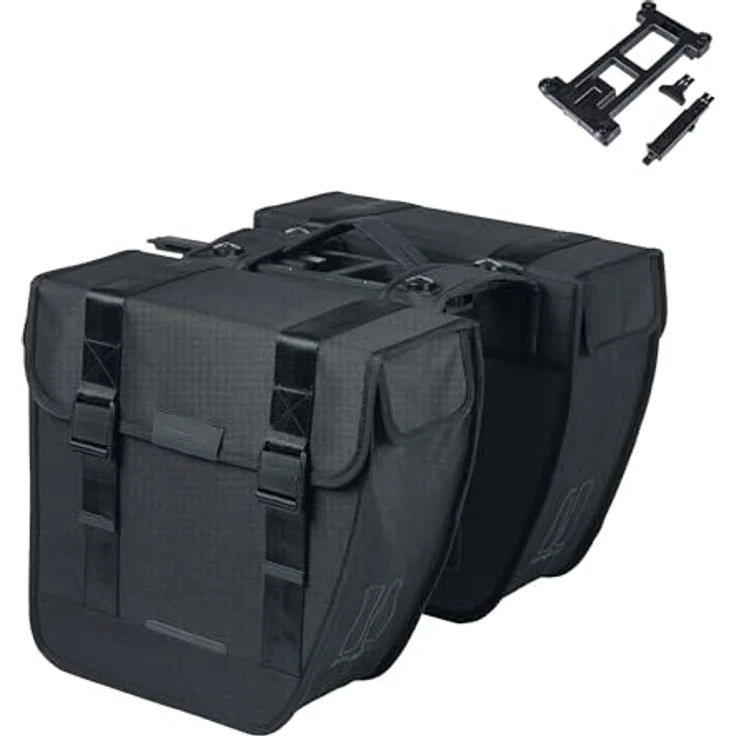 Basil Tour, Velotasche für Gepäckträger, 28 l, wasserabweisendes 600D Polyester, schwarz – Bild 1