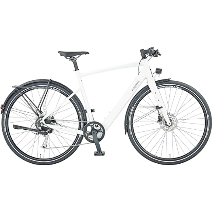Prophete Urbanicer 2.0 Urban E-Bike 28 Zoll - 360 Wh - Heckmotor - 9-Gang Kettenschaltung - HDY. Scheibenbremse - Kreideton 53 cm