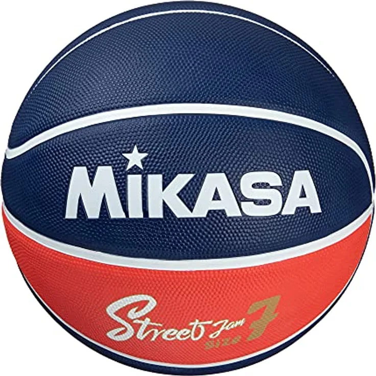 Mikasa Street Jam Basketball Nr. 7, vulkanisierter Gummi, blau/rot, Größen 5-7