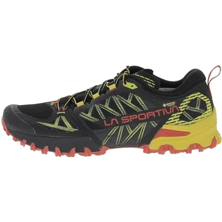 LaSportiva Bushido III GTX BLACK/YELLOW, Laufschuhe mit GORE-TEX Invisible Fit, stabil und griffig, Größe 43,5 – Bild 2