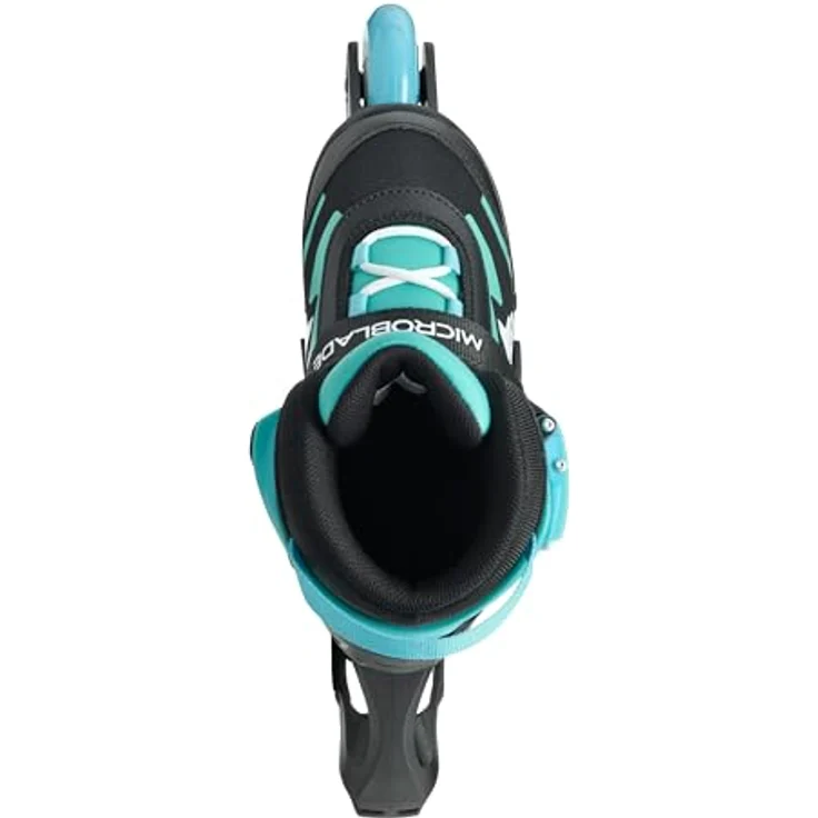 Rollerblade MICROBLADE, Adjustable Inline-Skates für Kinder, Unisex, Schwarz/Hellblau, 33-36.5, Hochwertige Konstruktion, Komfortabler Fit, Robuste Schiene – Bild 2