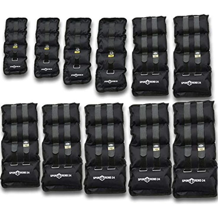 Sporttrend 24 | Gewichtsmanschetten 1,0kg im Set | maximaler Halt durch starken Klettverschluss | für Kraft und Ausdauerübungen (Schwarz: 2 x 1,0kg) – Bild 1