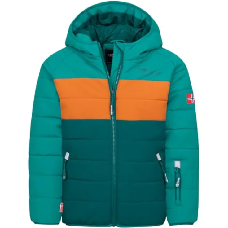 TROLLKIDS Hafjell Snow Jacket PRO, Jungen Skijacke mit 100% Polyester, midnight petrol, Größe 122