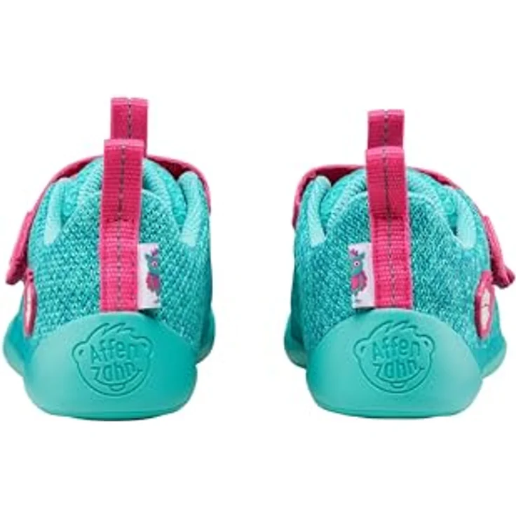 Affenzahn Kid's Barfussschuh Knit Happy, Unisex Kletterschuhe aus recyceltem Polyester mit Klettverschluss, Grün – Bild 3