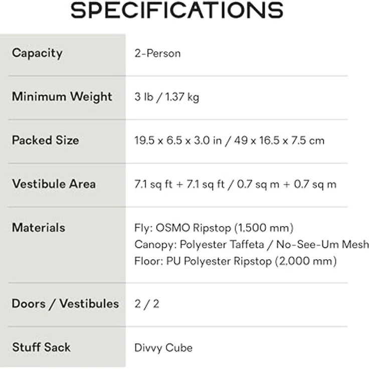 Nemo Equipment Mayfly Osmo 2P, ultraleichtes Kuppelzelt für 2 Personen, 1.37 kg, wetterbeständig mit PU-Beschichtung – Bild 6
