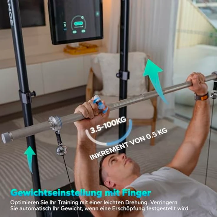 Speediance Smart Home Gym System, Gym Monster Multifunktionale Smith Maschine Power Cage, Tragbare Kabelmaschine für Ganzkörper-Krafttraining, Schwarz – Bild 3