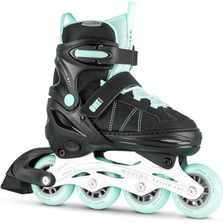MOVINO Cruzer One UT-P707, Kinder Fitness Inline-Skates mit 3-fachem Verschlusssystem und verstellbaren Größen 34-41, Schwarz/Blau – Bild 6