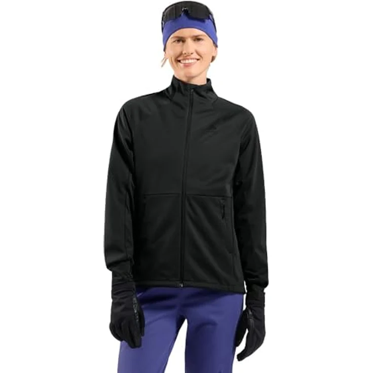 Odlo Essential Warm Black (15000) M, Skijacke aus dreilagigem Softshell mit atmungsaktiven Jerseyeinsätzen – Bild 1