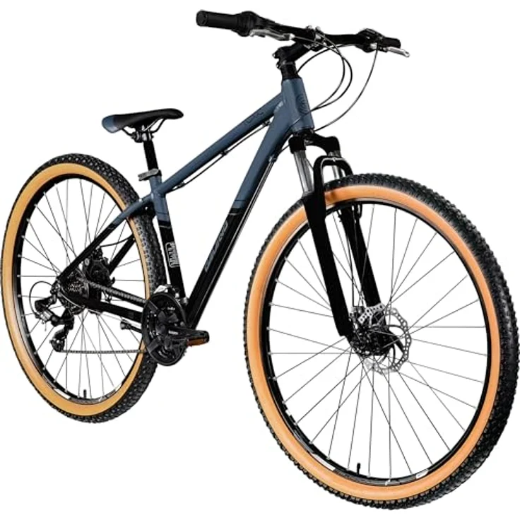 Galano Toxic Mountainbike Hardtail 29 Zoll, 21 Gang, mit Federgabel und Scheibenbremsen, schwarz, 40 cm – Bild 1